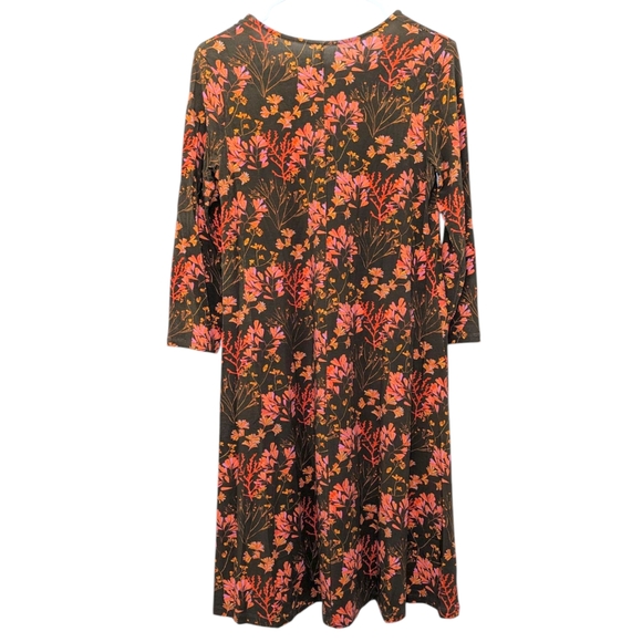 Garnet Hill Dress Womens XS Brown Fall Autumn Coral Lyocell Stretch Soft Comfy - Picture 9 of 9